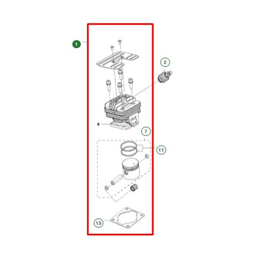 Поршнева у к-ті на мотокосу 331R Husqvarna (5936363-02)