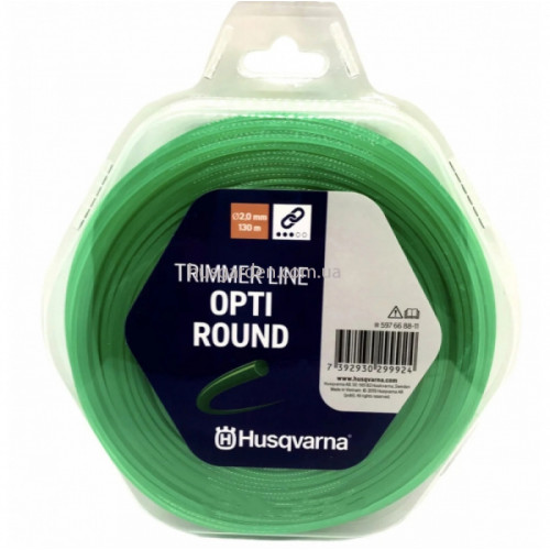 Леска для триммеров Husqvarna Opti Round; 2,0мм*15м, зеленый, блистер (5976688-10)