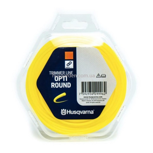 Леска для триммеров Husqvarna Opti Round; 2,7мм*12м, желтый, блистер (5976688-30)