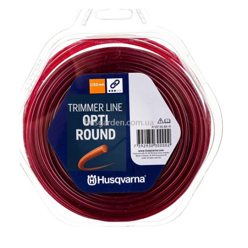 Леска для триммеров Husqvarna Opti Round; 3,0мм*56м, красный, блистер (5976688-41)