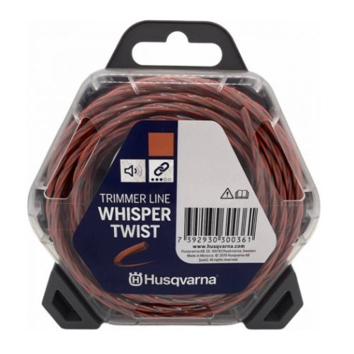 Леска для триммеров Husqvarna Whisper Twist; 2,0мм*112м, оранжевый/черный, блистер (5976691-11)